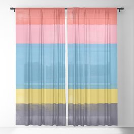 stripe study 18 Sheer Curtain