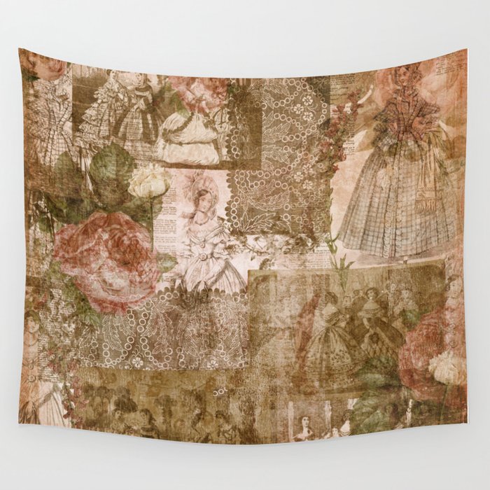 Vintage & Shabby Chic - Victorian ladies pattern Wall Tapestry