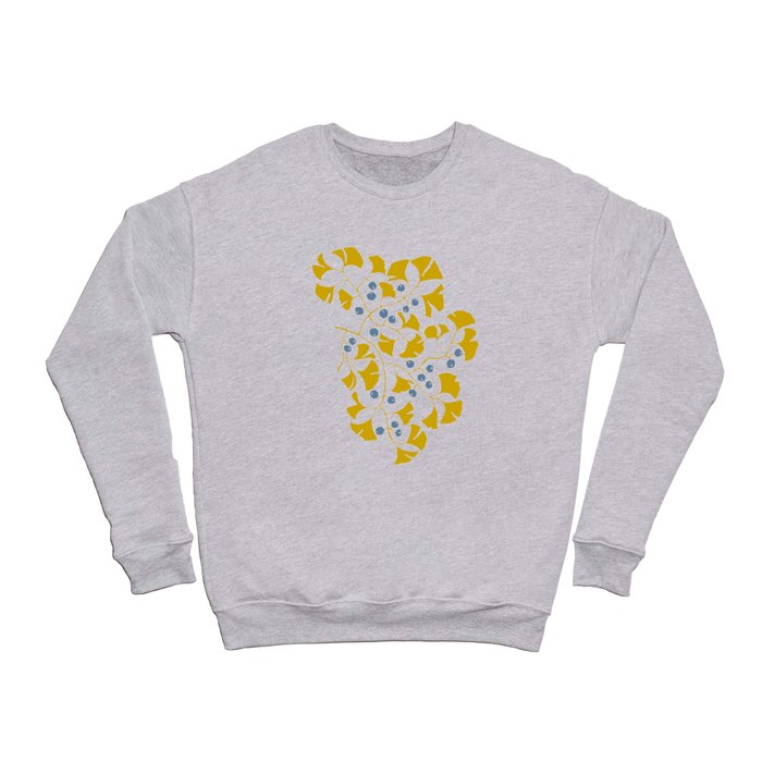 Asia Ginkgo Leaves white ´n mustard Crewneck Sweatshirt