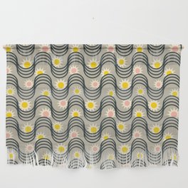 RISE AND SHINE ABSTRACT PATTERN in PINK YELLOW GRAY BLACK Wall Hanging