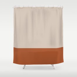 Minimalist Solid Color Block 1 in Putty and Clay Shower Curtain