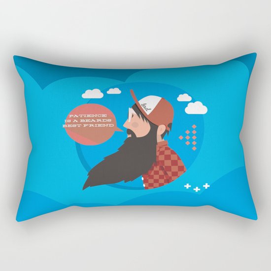 Patience is a beards best friend Rectangular Pillow