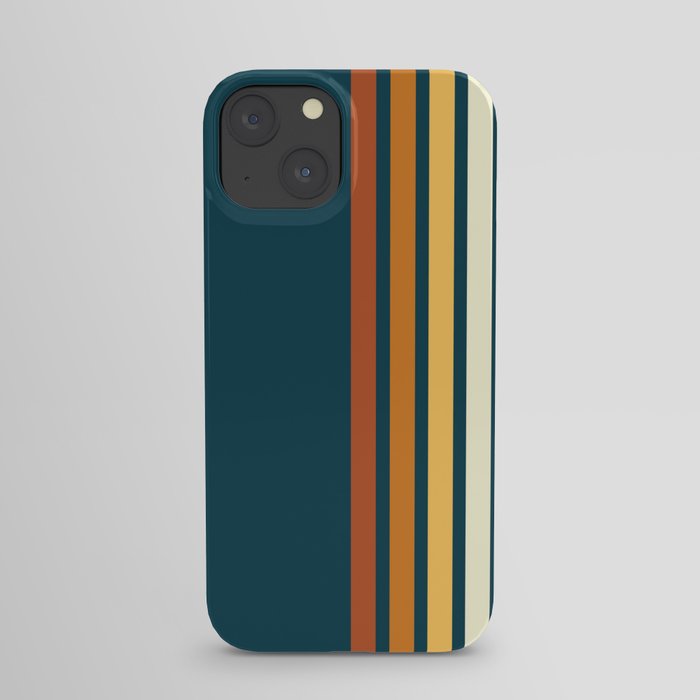 Blue Retro Stripes iPhone Case