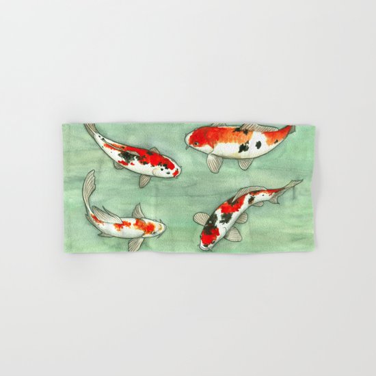 La ronde des carpes koi Hand & Bath Towel