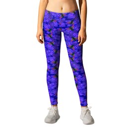 Fly Leggings | Purple, Graphicdesign, Bug, Pink, Green, Digital, Blue, Insect, Pattern, Flower 