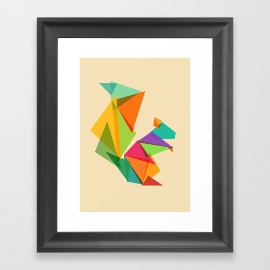 Fractal geometric Squirrel Framed Art Print