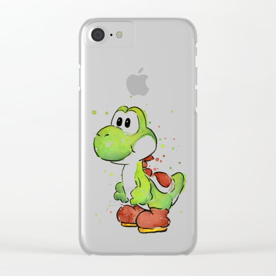 Yoshi Watercolor Mario Clear iPhone Case