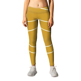Shadow Box in Gold Leggings | Lines, Mustard, Shapes, Abstract, Modern, Curated, Minimal, Design, Minimalistic, Yellow 