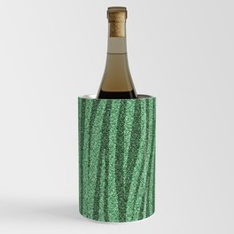 Green Glitter Zebra Print Wine Chiller