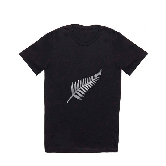 Silver Fern of New Zealand On Black T Shirt