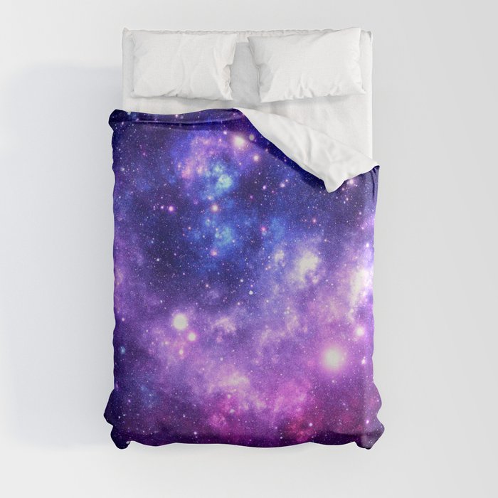 Purple Blue Galaxy Nebula Duvet Cover