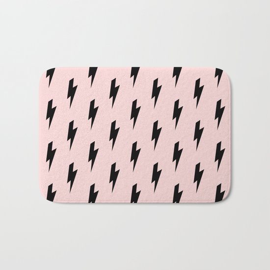 Lightning Bolts Blush Bath Mat