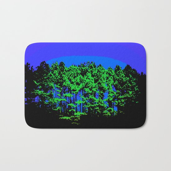 Mod Trees Blue & Green Bath Mat