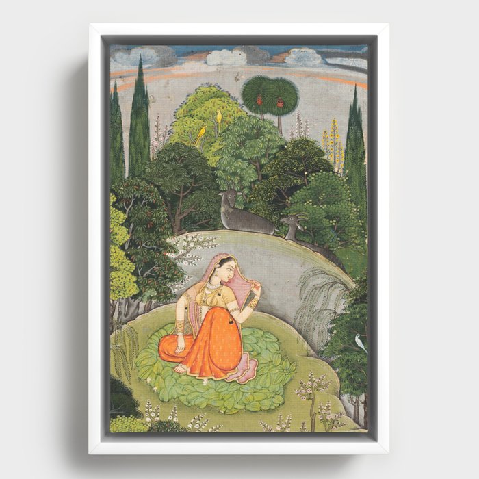 The Heroine Who Waits Anxiously for Her Absent Lover Framed Canvas