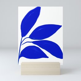 Leaves in Cobalt Blue (Study #1) Mini Art Print