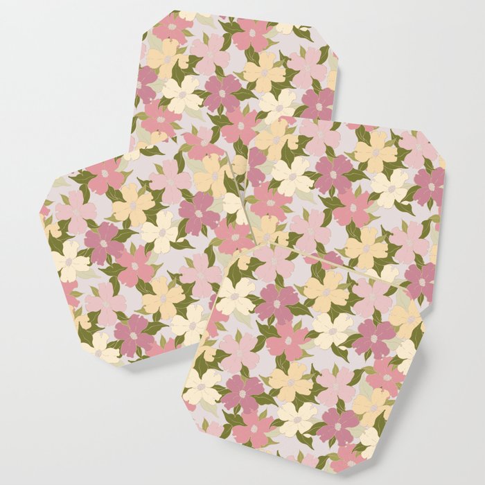 pink and green flowering dogwood symbolize rebirth and hope Coaster