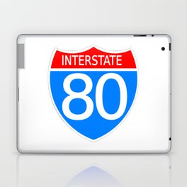 80 Interstate Red & Blue - Classic Vintage Retro American Highway Sign Laptop Skin