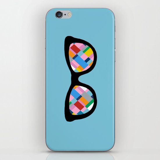 Map 45 Glasses on Sky Blue iPhone & iPod Skin