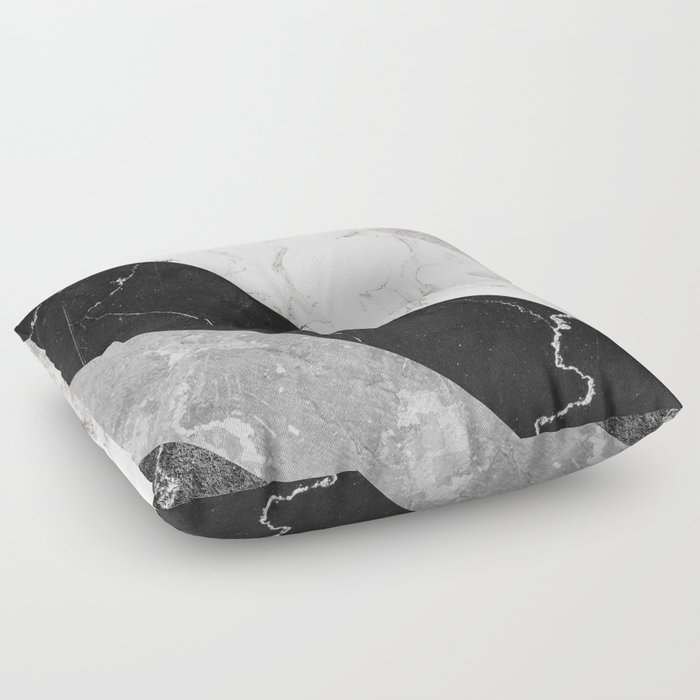 Contemporary Marble Stone Rays Floor Pillow