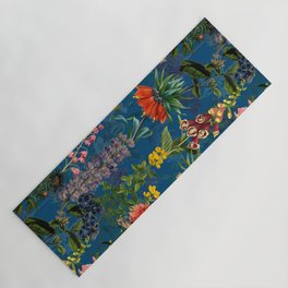 Vintage & Shabby Chic - Blue Midnight Spring Botancial Flower Garden Yoga Mat