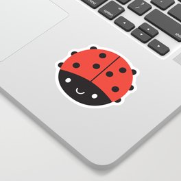 Kawaii Ladybird Sticker | Nature, Illustration, Digital, Happy, Insect, Garden, Vector, Cute, Cartoon, Drawing 