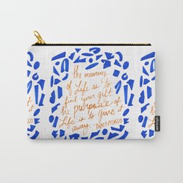 Picasso Quote in Cobalt and Gold Carry-All Pouch