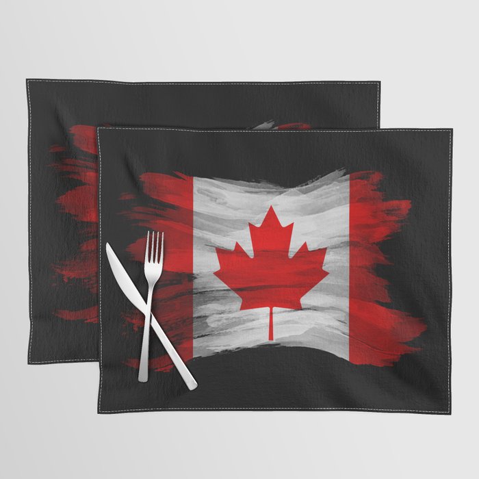 Canada flag brush stroke, national flag Placemat