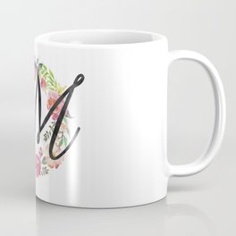 Floral M Monogram Mug