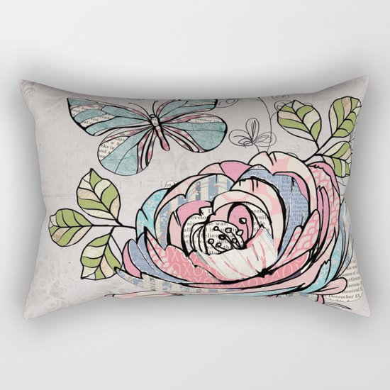 Paper Flowers #2 Rectangular Pillow