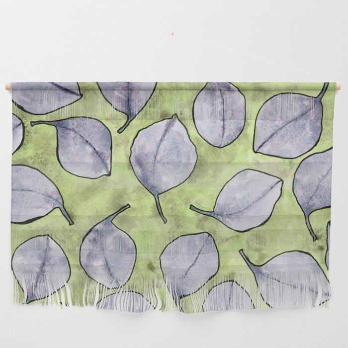 eucalyptus with serpentine green background Wall Hanging