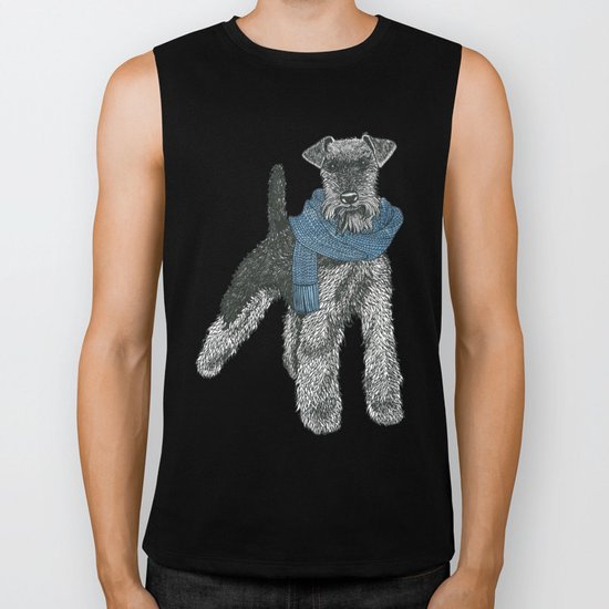 Welsh Terrier, Blue Biker Tank