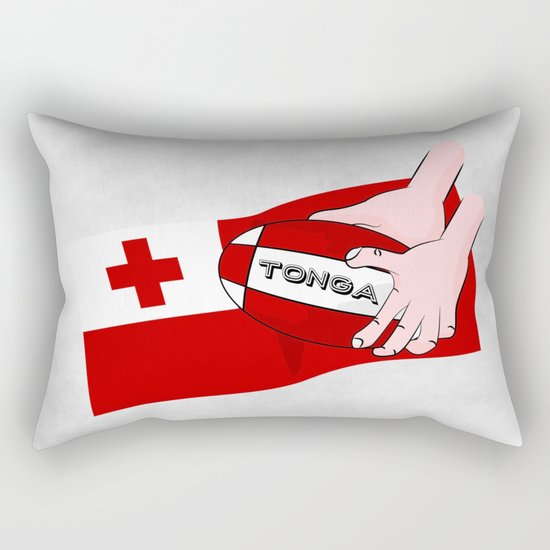 Tonga Rugby Flag Rectangular Pillow