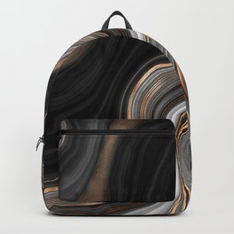 Elegant black marble with gold and copper veins Backpack | Copper, Metallic, Marbled, Agate, Bohemian, Graphicdesign, Abstract, Watercolor, Gemstone, Gold 