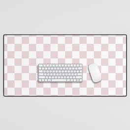Large Alice Pink and White Checkerboard Square Pattern Desk Mat