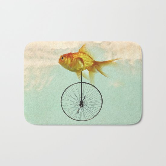 unicycle goldfish Bath Mat
