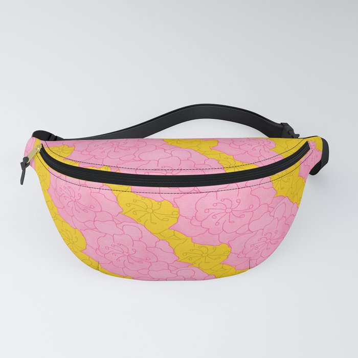 Gold & Rose Pink Flower Collage Fanny Pack