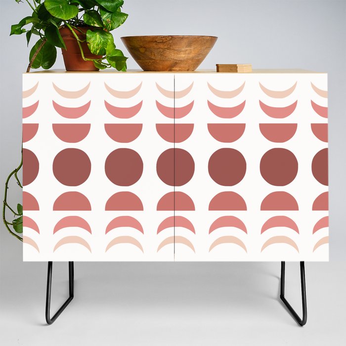 Moon Phases 4 in Shades of Brown Mauve Red Credenza