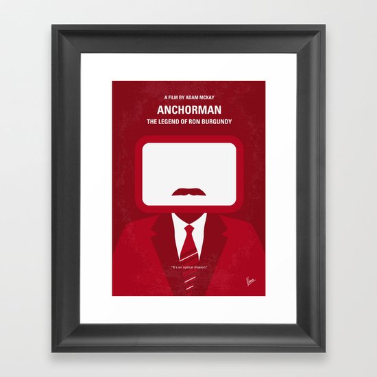 No278 My Anchorman Ron Burgundy minimal movie poster Framed Art Print