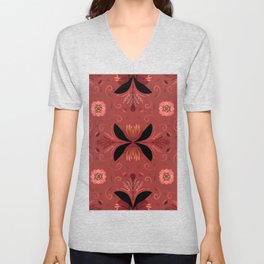 Camelia pattern 1b ver2 V Neck T Shirt