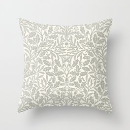 William Morris Pure Acorn Soft Pebble Grey & White Throw Pillow