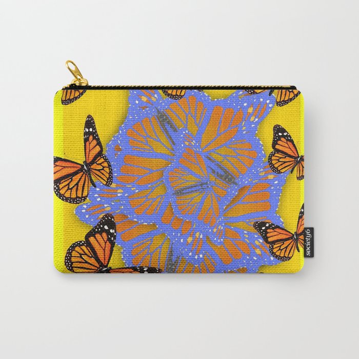 MONARCH BUTTERFLIES ABSTRACT ON YELLOW-GOLD Carry-All Pouch
