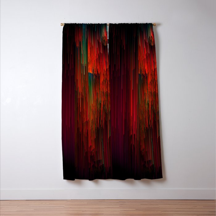 Volcanic Glitches Abstract Pixel Art Blackout Curtain By Volcanic Glitches Abstract Pixel Art Blackout Curtain