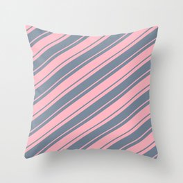 [ Thumbnail: Light Pink & Light Slate Gray Colored Lines Pattern Throw Pillow ]