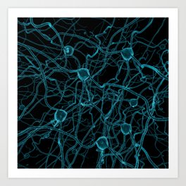 You Get on My Nerves! / 3D render of nerve cells Art Print