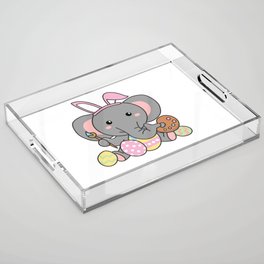 Cute Elephant Easter With Easter Eggs As Easter Acrylic Tray