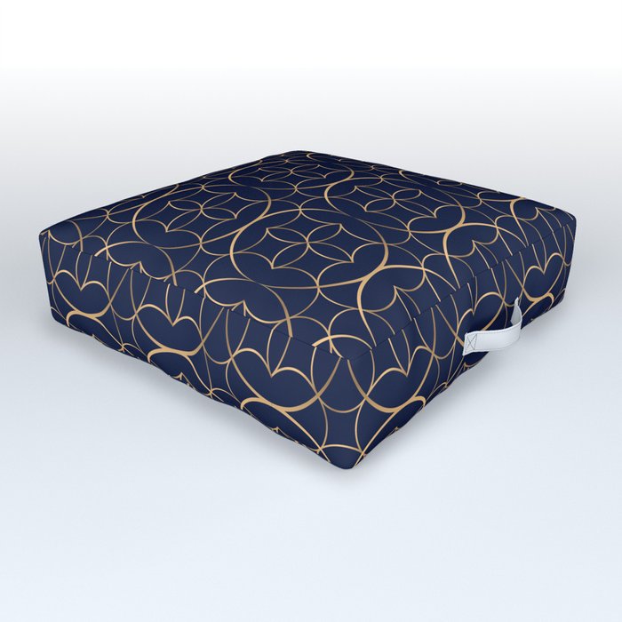 Blue and Gold Luxury  Outdoor Floor Cushion