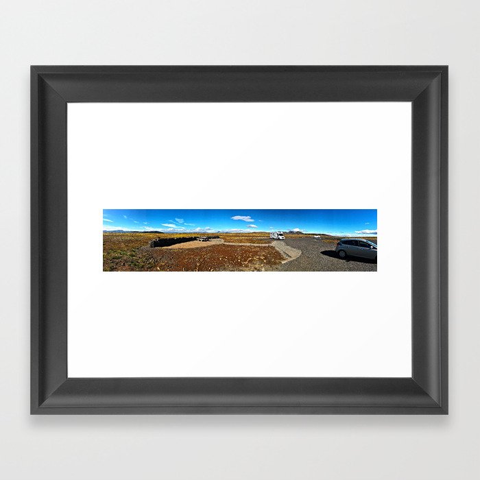 Rest Stop On Iceland S Golden Circle Panorama 2 Framed Art Print By Amysturg