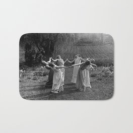 Circle Of Witches, Natchez Trace Vintage Women Dancing black and white photograph - photography - photographs Bath Mat | Black And White, Photographs, Weird, Dance, Wiccan, Photograph, And, White, Witch, Gothic 