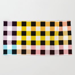 Colorful Checker 05 Beach Towel