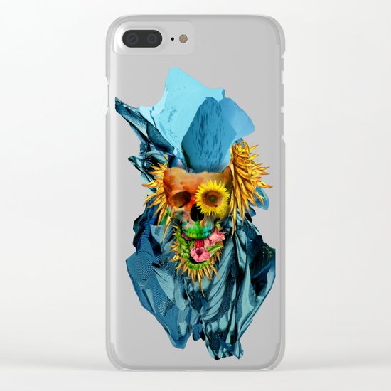 Floral Skull Vivid IV Clear iPhone Case